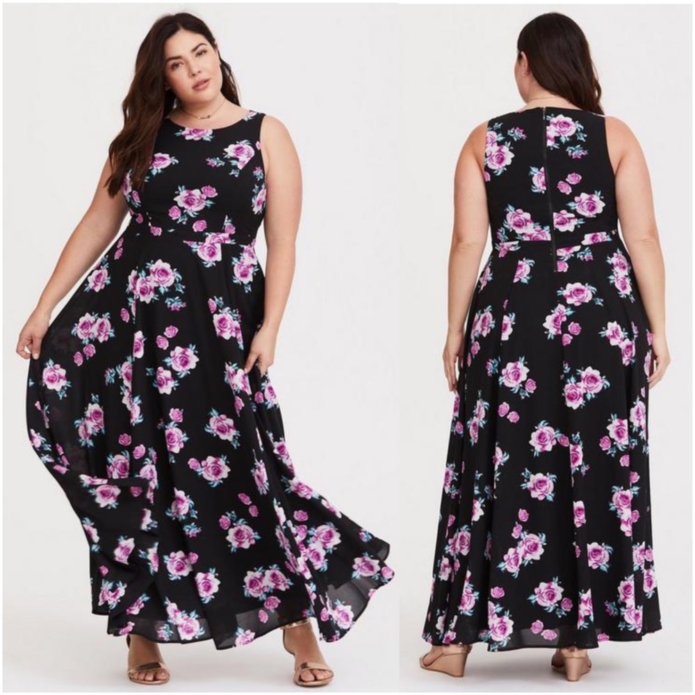 TORRID Floral High Neck Georgette Maxi Dress